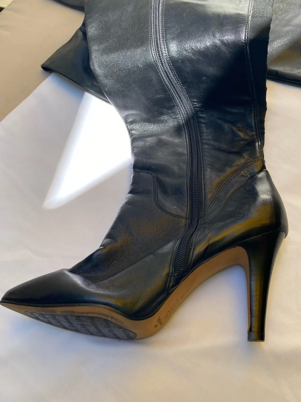 ROS HOMMERSON VINTAGE Classic Black Over-the-Knee Women's Leather Boots Size 10W